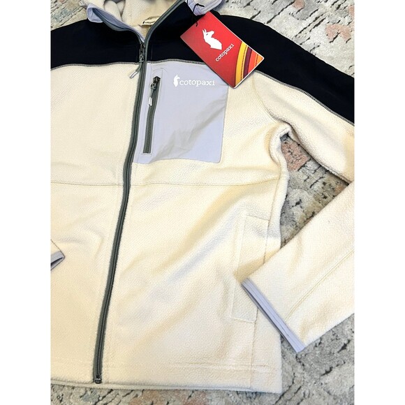 NWT COTOPAXI Women's S Abrazo Hooded Fleece Jacket Full Zip Cream Purple Black - Picture 3 of 11